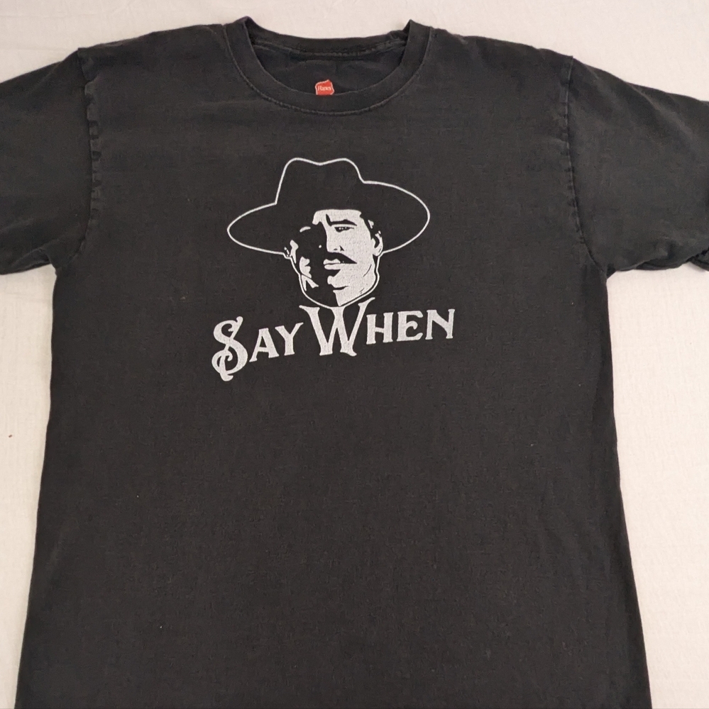 Val Kilmer as Doc Holiday "Say When"  Tombstone Black T-Shirt Medium
